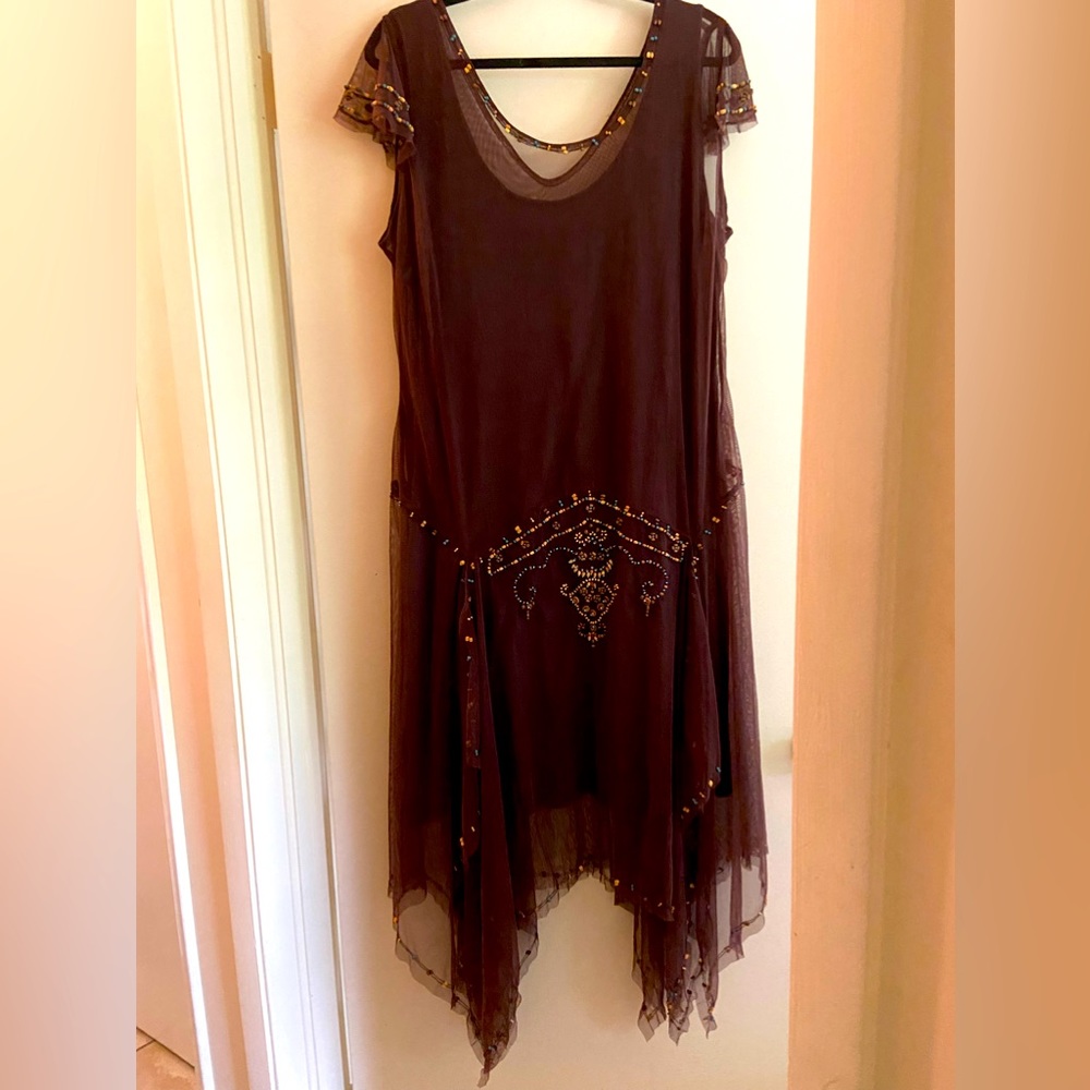 Midnight Velvet L Plum w. Beading Wore It for Art Deco Weekend South Beach